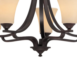 Thomas Lighting Treme Three Light Metal Chandelier with Tulip Glass Shades for Dining Rooms Brown 25 inches TK0020704