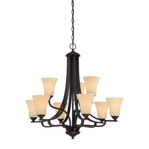 Thomas Lighting Treme Three Light Metal Chandelier with Tulip Glass Shades for Dining Rooms Brown 34 inches TK0021704