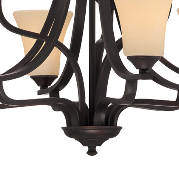 Thomas Lighting Treme Three Light Metal Chandelier with Tulip Glass Shades for Dining Rooms Brown 34 inches TK0021704