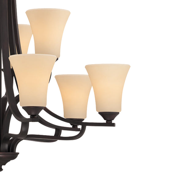Thomas Lighting Treme Three Light Metal Chandelier with Tulip Glass Shades for Dining Rooms Brown 34 inches TK0021704