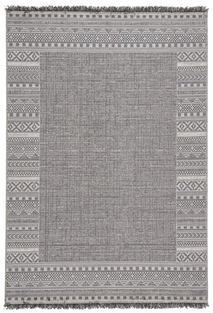 Jaipur Living Jaipur Living Kiyan Flatweave Tribal Border Rug with Fringe for Patio or Room 7'10"X10'10" RUG146147