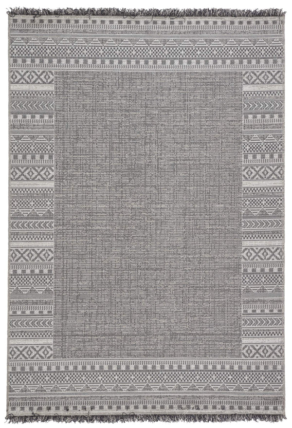 Jaipur Living Jaipur Living Kiyan Flatweave Tribal Border Rug with Fringe for Patio or Room 7'10"X10'10" RUG146147