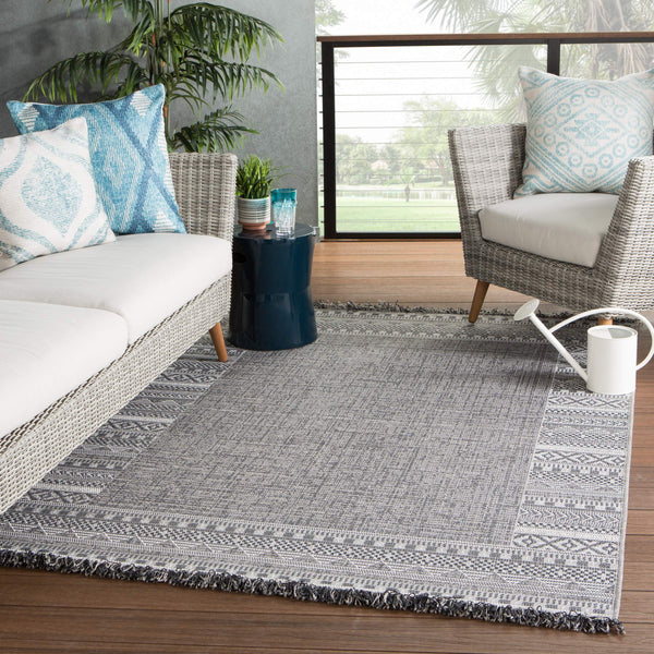 Jaipur Living Jaipur Living Kiyan Flatweave Tribal Border Rug with Fringe for Patio or Room 7'10"X10'10" RUG146147