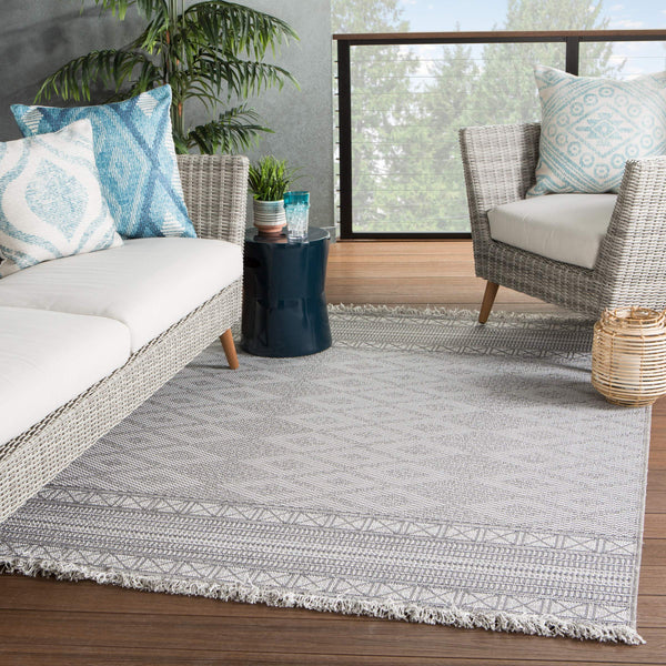 Jaipur Living Jaipur Living Ramos Flat Woven Tribal Geometric Gray Indoor Outdoor Area Rug 8'9" x 12'5" RUG146156