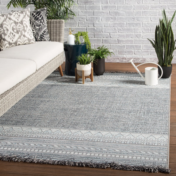 Jaipur Living Jaipur Living Rao Flatwoven Tribal Border Polypropylene Rug for Patio or Room 5'3"X7'6" RUG146287