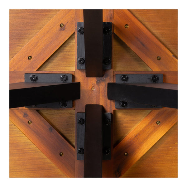 Moe's Home Parq 60-inch Round Dining Table: Rustic Acacia Design With Distressed Finish For Cozy Dining Spaces Orange Acacia Veneer Over Mdf,Solid Acacia Legs Tl-1029-14