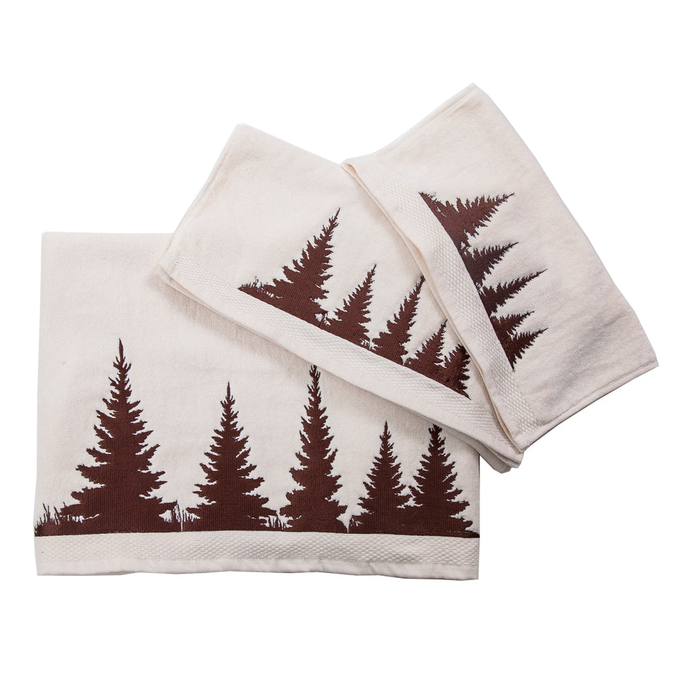 Hiend Accents Clearwater Pines Towel Set – Luxurious 3-piece Collection For Rustic Charm And Everyday Comfort Brown  Tl1763-os-mc
