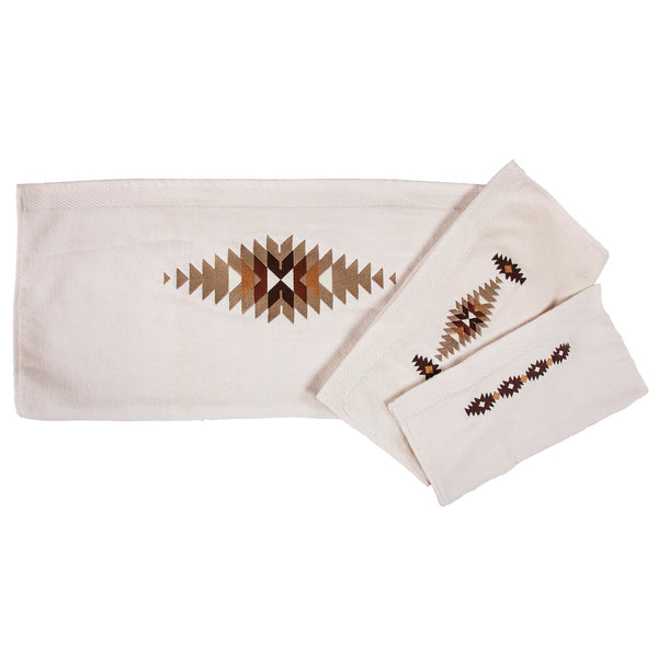 Hiend Accents Yosemite Embroidered Towel Set - Luxurious Softness And Nature-inspired Design For Your Bathroom Retreat Cream 100% Cotton (Exliusive Of Decoration) Tl1839-os-cr