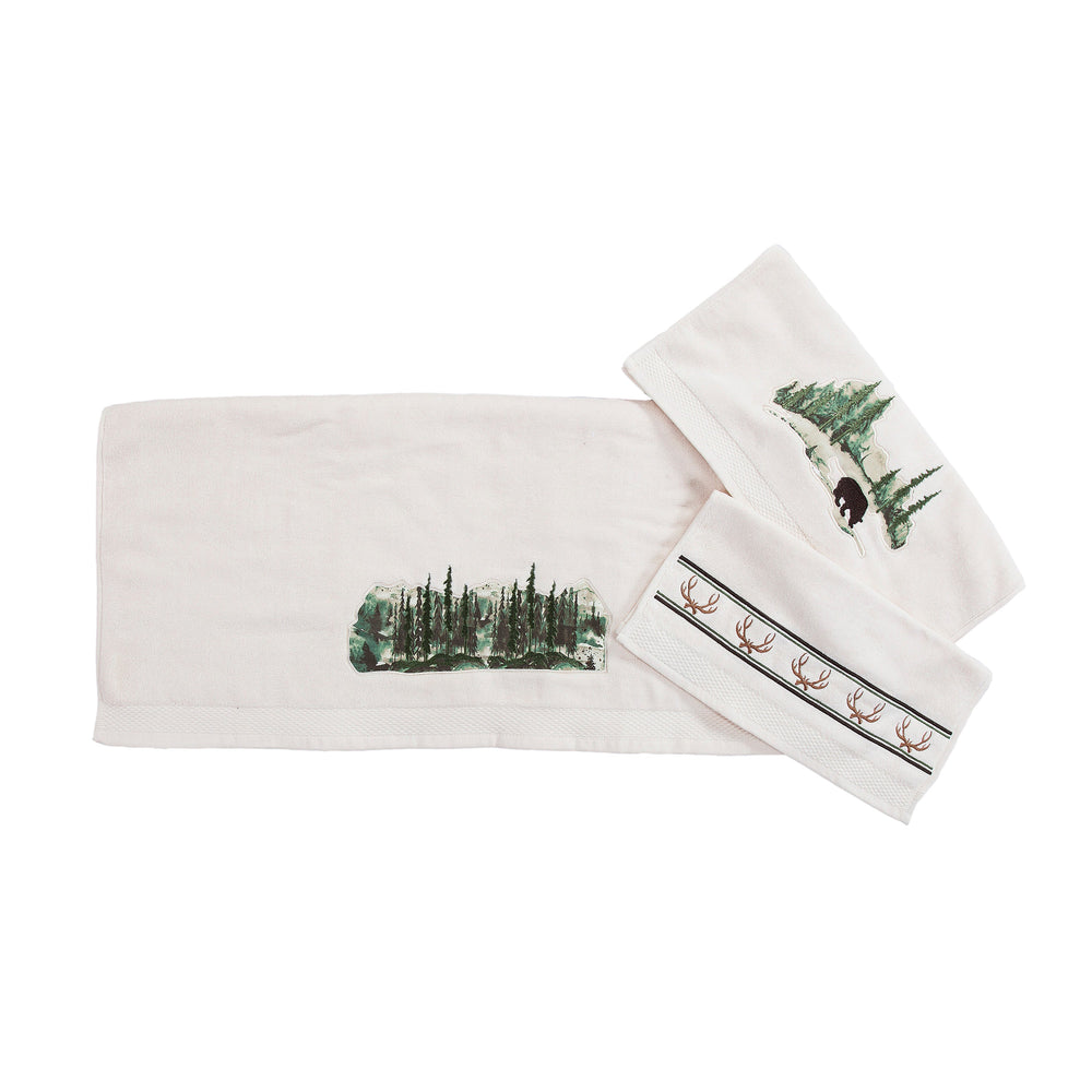 Hiend Accents Joshua Towel Set - Embrace Nature's Serenity With Luxurious Cotton Blend Towels For Your Bathroom Cream 100% Cotton Tl1915-os-cr
