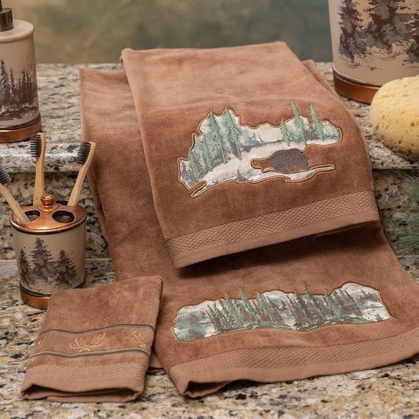 Hiend Accents Joshua Towel Set - Embrace Nature's Serenity With Luxurious Cotton Blend Towels For Your Bathroom Mocha 100% Cotton Tl1915-os-mc