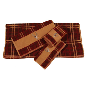 Hiend Accents Embroidered Deer Towel Set - Luxurious Cotton Towels With Rustic Lodge Charm For Your Bathroom Decor Multi 100% Cotton Tl5130-os-pl
