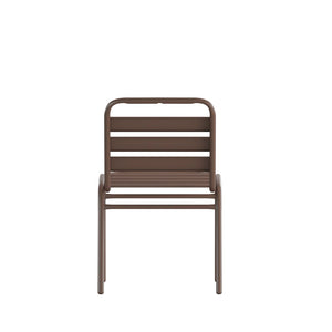 English Elm Lila Commercial Metal Stack Chair for Indoor-Outdoor Use, Sleek Design, Durable & Space-Saving Bronze TLH-015C-BZ-GG