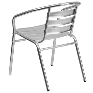 English Elm Lila Stackable Aluminum Restaurant Chair - Modern, Durable, Indoor-Outdoor Seating with Arms TLH-017B-GG