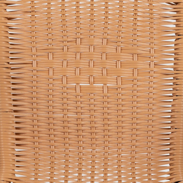 English Elm Lila Set of 2 Commercial-Grade Rattan Stack Chairs for Indoor and Outdoor Dining Spaces Beige 2-TLH-037-BGE-GG