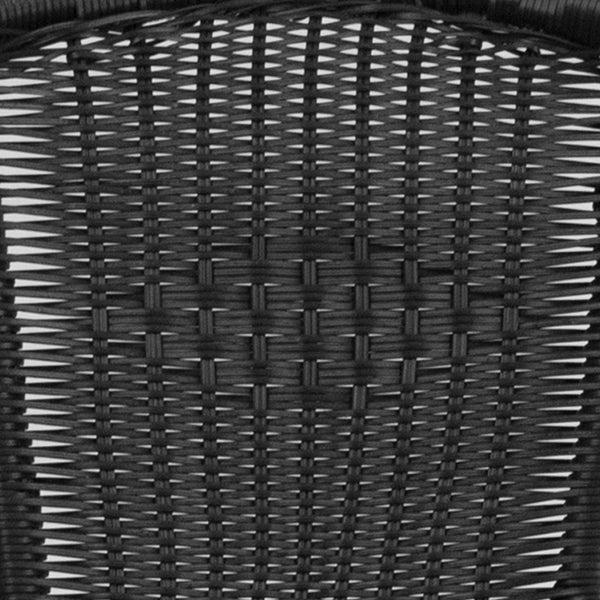 English Elm Lila Set of 2 Commercial-Grade Rattan Stack Chairs for Indoor and Outdoor Dining Spaces Black 2-TLH-037-BK-GG