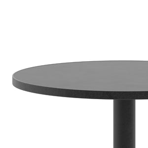 English Elm Mellie Compact Indoor-Outdoor Table with Stainless Steel Top – Stylish & Durable for Any Space Black 23.5" Round TLH-052-1-BK-GG