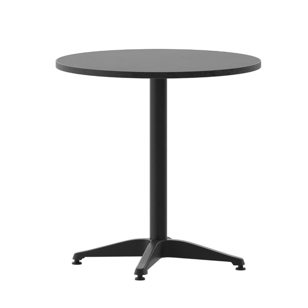 English Elm Mellie Compact Metal Table for Indoor and Outdoor Dining – Sleek, Durable, and Versatile Design Black 27.5" Round TLH-052-2-BK-GG