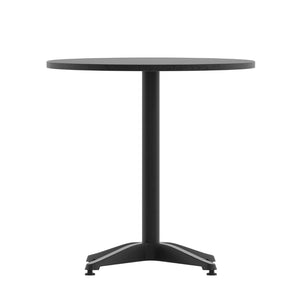 English Elm Mellie Compact Metal Table for Indoor and Outdoor Dining – Sleek, Durable, and Versatile Design Black 27.5" Round TLH-052-2-BK-GG