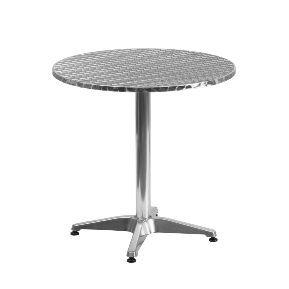 English Elm Mellie Compact Metal Table for Indoor and Outdoor Dining – Sleek, Durable, and Versatile Design Aluminum 27.5" Round TLH-052-2-GG
