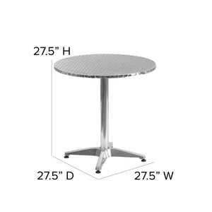 English Elm Mellie Compact Metal Table for Indoor and Outdoor Dining – Sleek, Durable, and Versatile Design Aluminum 27.5" Round TLH-052-2-GG