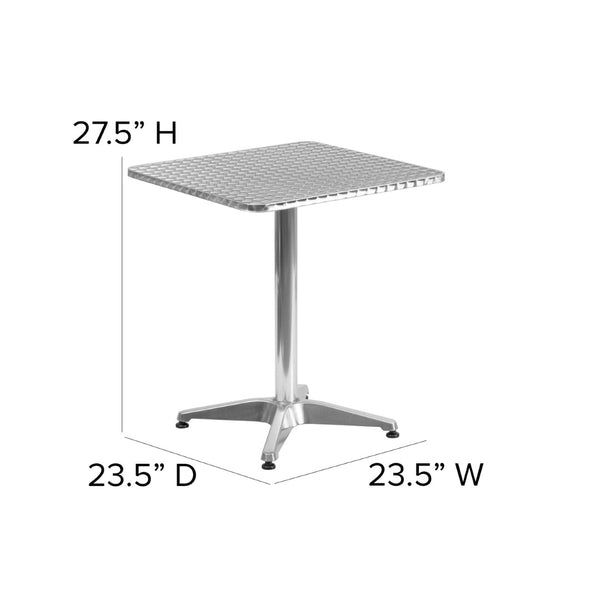 English Elm Mellie Contemporary Metal Table for Indoor and Outdoor Use - Stylish, Durable, and Versatile Design Aluminum 23.5" Square TLH-053-1-GG