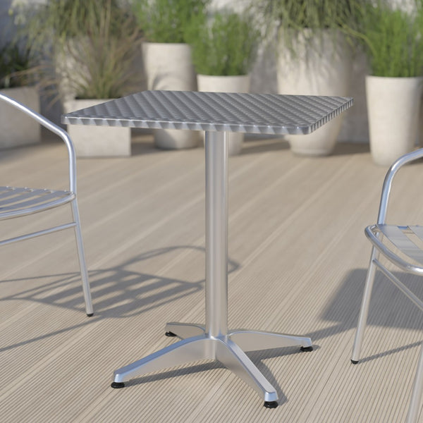 English Elm Mellie Contemporary Metal Table for Indoor and Outdoor Use - Stylish, Durable, and Versatile Design Aluminum 23.5" Square TLH-053-1-GG