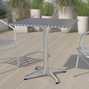 English Elm Mellie Modern Metal Indoor-Outdoor Table for Stylish Dining and Casual Gatherings Anywhere Aluminum 27.5" Square TLH-053-2-GG