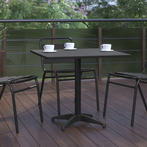 English Elm Mellie Modern Bistro Table for Indoor-Outdoor Use, Stylish & Durable Design for Any Setting Black 31.5" Square TLH-053-3-BK-GG