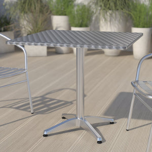 English Elm Mellie Modern Bistro Table for Indoor-Outdoor Use, Stylish & Durable Design for Any Setting Aluminum 31.5" Square TLH-053-3-GG