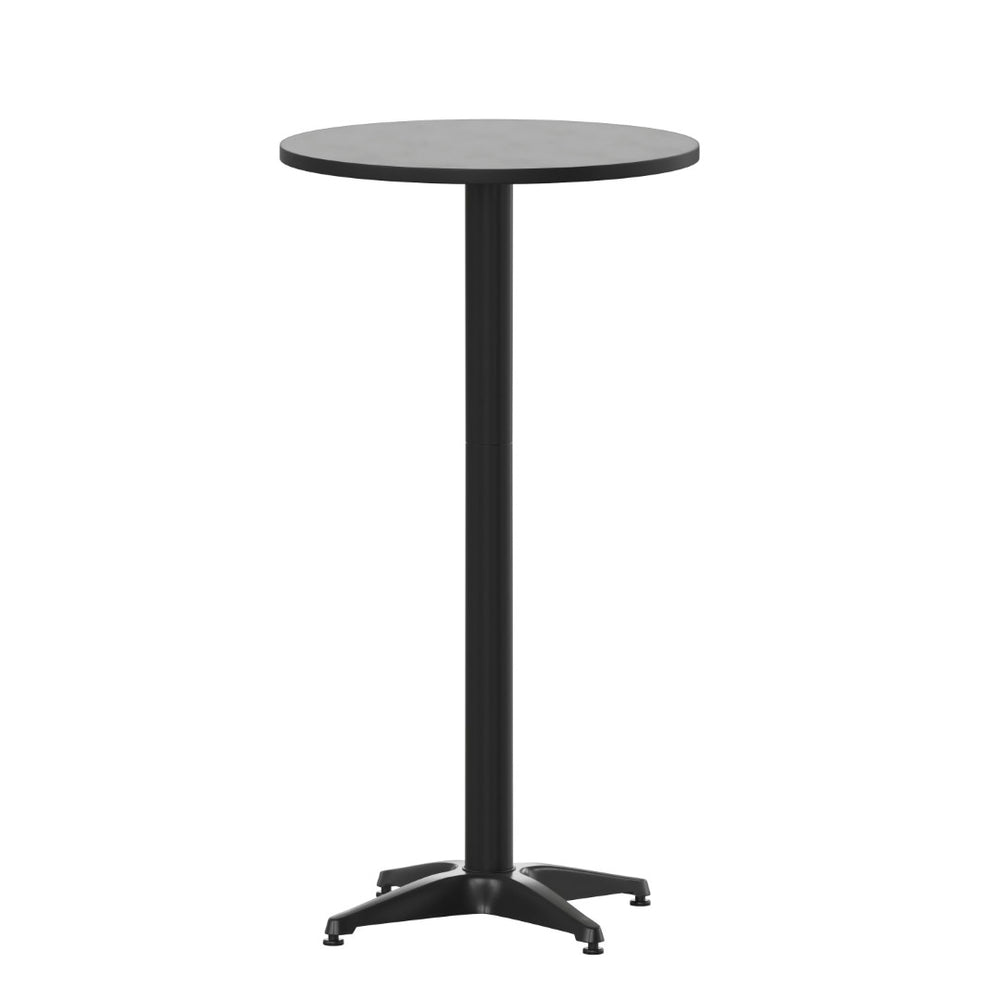 English Elm Mellie Modern Bar Height Table for Indoor-Outdoor Use - Flip-Up Design, Easy Storage & Transport Black 23.25" Round TLH-059A-BK-GG