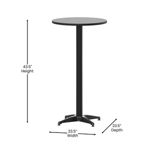 English Elm Mellie Modern Bar Height Table for Indoor-Outdoor Use - Flip-Up Design, Easy Storage & Transport Black 23.25" Round TLH-059A-BK-GG