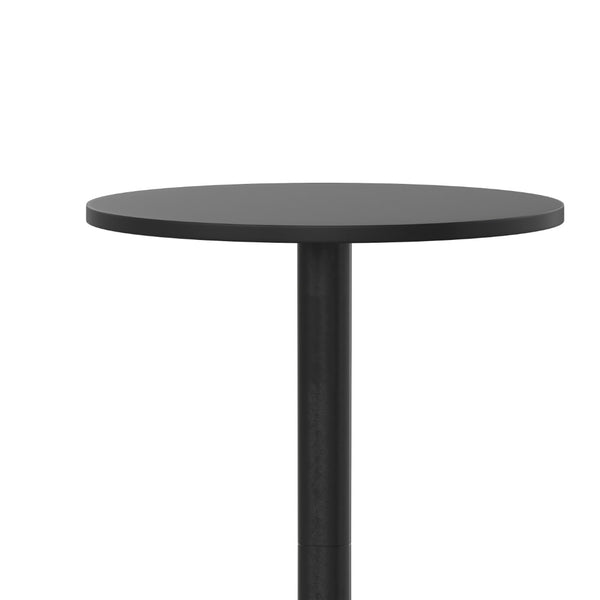 English Elm Mellie Modern Bar Height Table for Indoor-Outdoor Use - Flip-Up Design, Easy Storage & Transport Black 23.25" Round TLH-059A-BK-GG