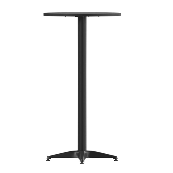 English Elm Mellie Stylish Round Metal Bar Height Table for Indoor-Outdoor Use, Perfect for Cocktails and Gatherings Black 24" Round TLH-059B-BK-GG