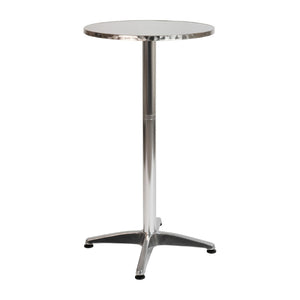 English Elm Mellie Stylish Round Metal Bar Height Table for Indoor-Outdoor Use, Perfect for Cocktails and Gatherings Aluminum 24" Round TLH-059B-GG