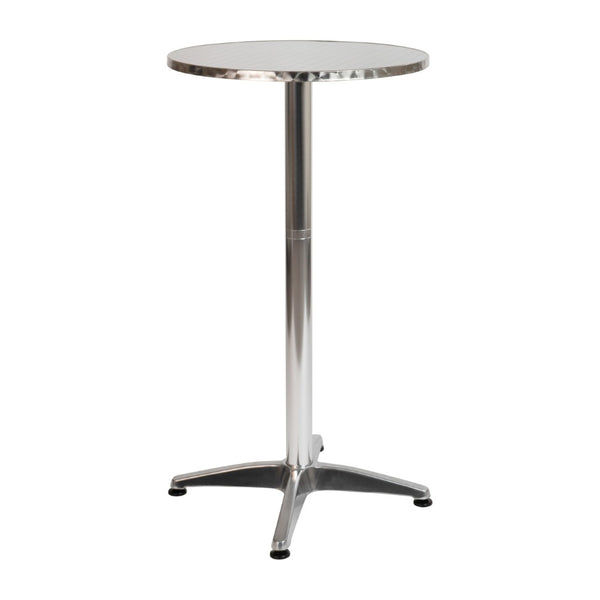 English Elm Mellie Stylish Round Metal Bar Height Table for Indoor-Outdoor Use, Perfect for Cocktails and Gatherings Aluminum 24" Round TLH-059B-GG