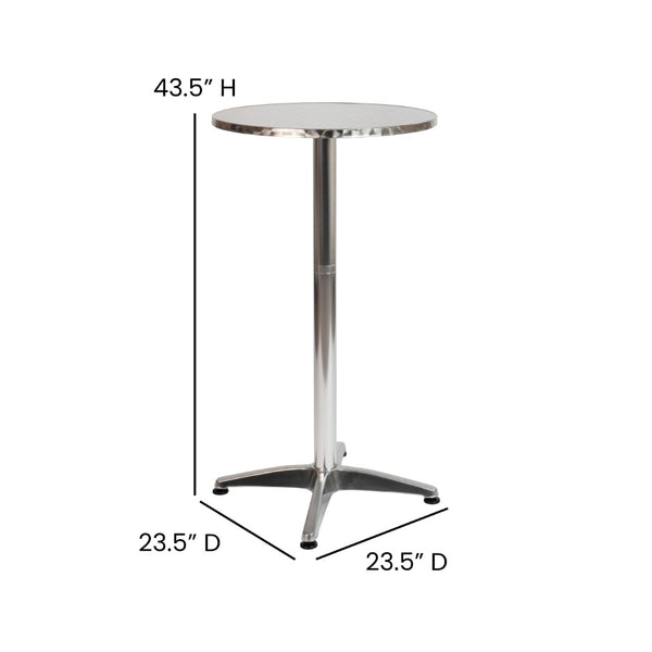 English Elm Mellie Stylish Round Metal Bar Height Table for Indoor-Outdoor Use, Perfect for Cocktails and Gatherings Aluminum 24" Round TLH-059B-GG
