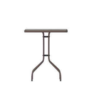 English Elm Barker Stylish Bistro Table with Durable Glass Top and Bronze Metal Frame for Indoor/Outdoor Use Clear Top/Bronze Frame 23.5" Square TLH-073A-1-BZ-GG
