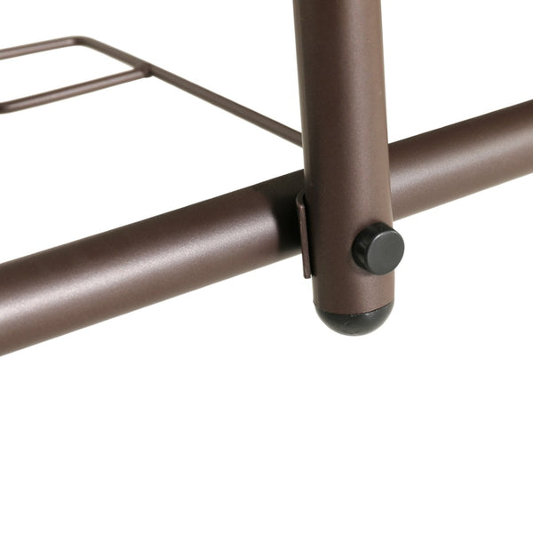 English Elm Tory Elegant Bronze Metal Patio Table with Tempered Glass Top and Umbrella Hole for Outdoor Dining Clear Top/Bronze Frame 31.5"W x 55"L TLH-089-BZ-GG