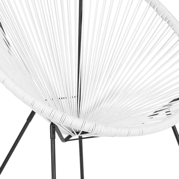 English Elm Valencia Oval Comfort Series Take Ten Papasan Lounge Chair - Stylish, Durable, and Cozy Relaxation Spot White TLH-094-WHITE-GG