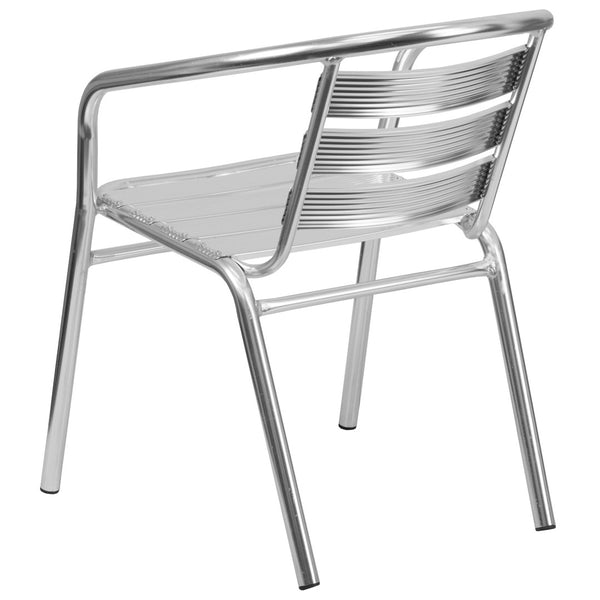 English Elm Lila Heavy-Duty Aluminum Stack Chair – Stylish, Durable Seating for Indoor-Outdoor Dining Spaces TLH-1-GG