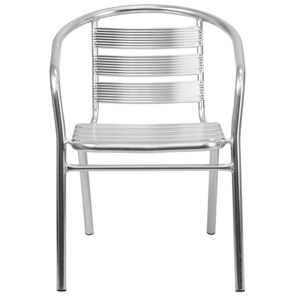 English Elm Lila Heavy-Duty Aluminum Stack Chair – Stylish, Durable Seating for Indoor-Outdoor Dining Spaces TLH-1-GG