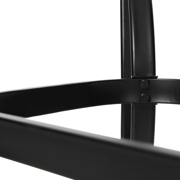 English Elm Tory Commercial Grade Rectangular Patio Table with Tempered Glass Top for Stylish Outdoor Dining Clear Top/Black Frame 35"W x 59"L TLH-SC-094L-BLK-GG