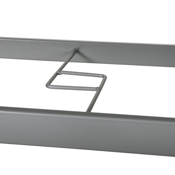 English Elm Tory Commercial Grade Rectangular Patio Table with Tempered Glass Top for Stylish Outdoor Dining Clear Top/Silver Frame 35"W x 59"L TLH-SC-094L-SV-GG