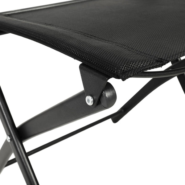 English Elm Brazos Set of 2 Durable Indoor/Outdoor Folding Chairs with Comfortable Textilene Fabric Seats Black TLH-SC-097-BLK-02-GG