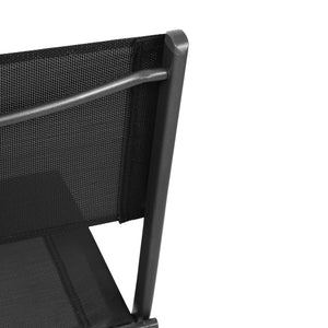 English Elm Brazos Set of 2 Durable Indoor/Outdoor Folding Chairs with Comfortable Textilene Fabric Seats Black TLH-SC-097-BLK-02-GG