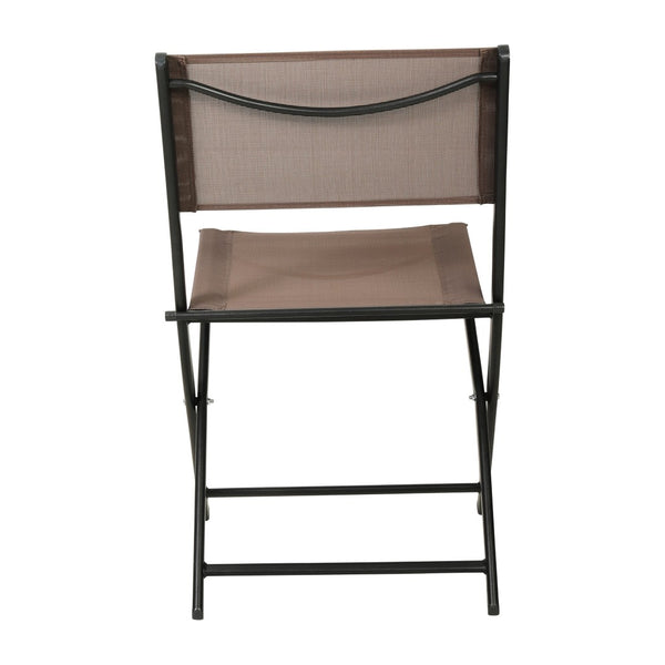 English Elm Brazos Set of 2 Durable Indoor/Outdoor Folding Chairs with Comfortable Textilene Fabric Seats Brown TLH-SC-097-BRN-02-GG
