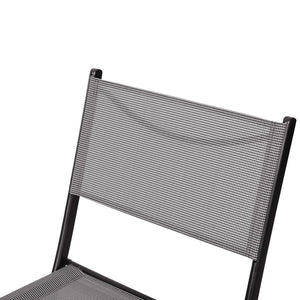 English Elm Brazos Set of 2 Durable Indoor/Outdoor Folding Chairs with Comfortable Textilene Fabric Seats Gray TLH-SC-097-GRY-02-GG