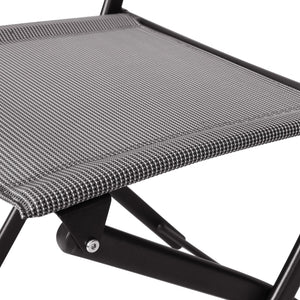 English Elm Brazos Set of 2 Durable Indoor/Outdoor Folding Chairs with Comfortable Textilene Fabric Seats Gray TLH-SC-097-GRY-02-GG