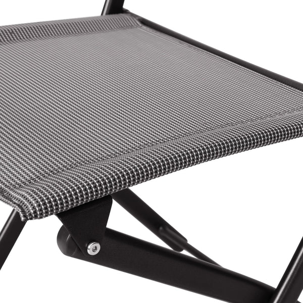 English Elm Brazos Set of 2 Durable Indoor/Outdoor Folding Chairs with Comfortable Textilene Fabric Seats Gray TLH-SC-097-GRY-02-GG