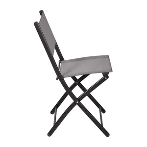 English Elm Brazos Set of 2 Durable Indoor/Outdoor Folding Chairs with Comfortable Textilene Fabric Seats Gray TLH-SC-097-GRY-02-GG